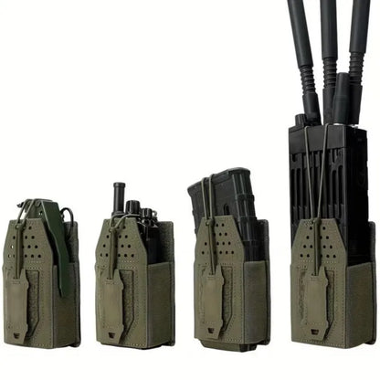 Portable MOLLE Radio Pouch for Walkie Talkie Open Top Quick Release Interphone Holder Bag Communication Gear for Hiking Camping