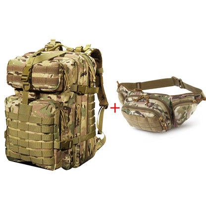 Large capacity backpack+multifunctional waist pack, can be used separately or combined for partition storage