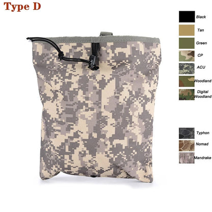 Tactical Molle Folding Magazine Dump Drop Pouch Utility Drawstring Recovery Mag Holster Ammo Bag Hunting Accessories Pouch