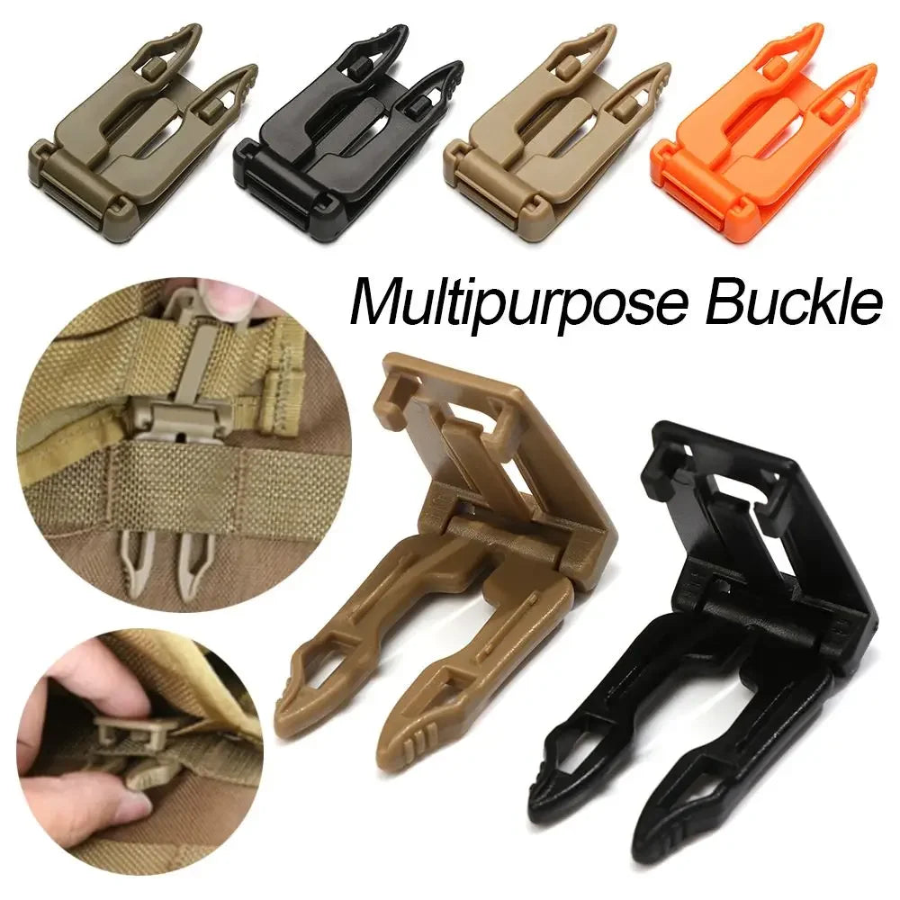 5pcs Multipurpose Camping Bag Buckle Backpack MOLLE Webbing Clip Strap Outdoor Carabiner Buckle Camping Equipment EDC Tools