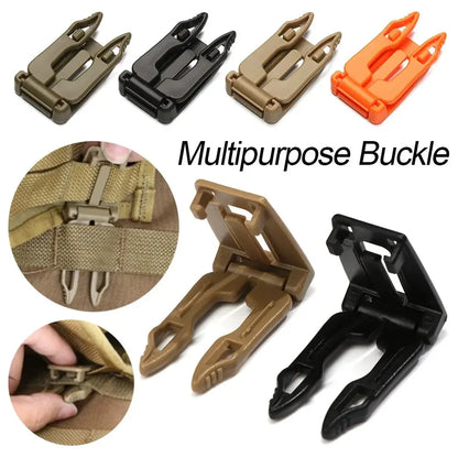 5pcs Multipurpose Camping Bag Buckle Backpack MOLLE Webbing Clip Strap Outdoor Carabiner Buckle Camping Equipment EDC Tools