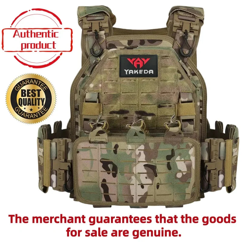 YAKEDA Tactical Vest 6094 Fast Detachable Light Laser Cut Outdoor Hunting Black Gear Carry Vest of High Quality 1000D Nylon