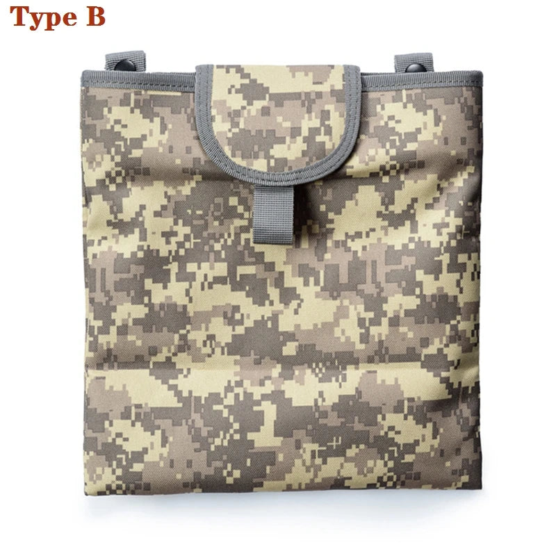 Tactical Molle Folding Magazine Dump Drop Pouch Utility Drawstring Recovery Mag Holster Ammo Bag Hunting Accessories Pouch