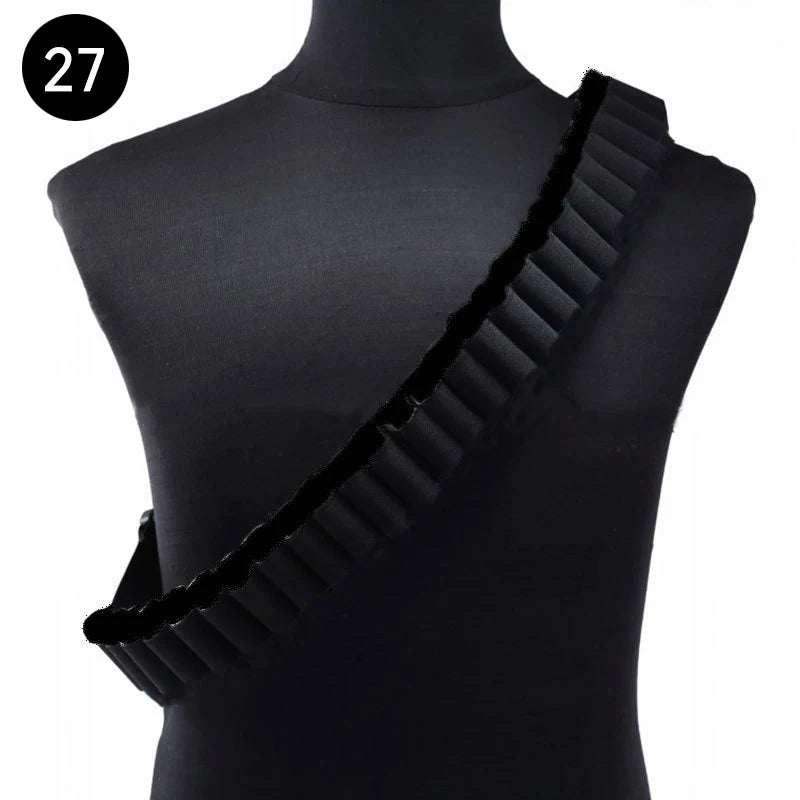 Tactical 27/30/50 Rounds Shotgun Bandolier Belt Adjustable Shotgun Shell Carrier Ammo Pouch Holder 12 Gauge Hunting Accessories