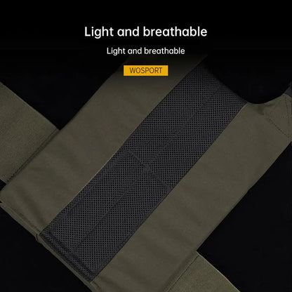 Tactical Combat Vest Lightweight Plate Carrier Tactical Molle Vest QASM Chest Buckle Outdoor Hunting Waist Seal Storage Bag