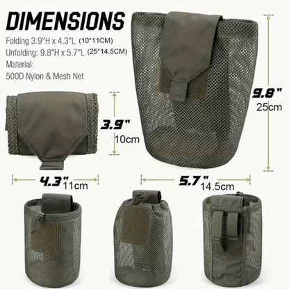Nylon New Roll-Up  Mesh Dump Pouch Magazine Storage Mini Foldable Net Pocket EDC Tactical Outdoor Sport Camping Hunting