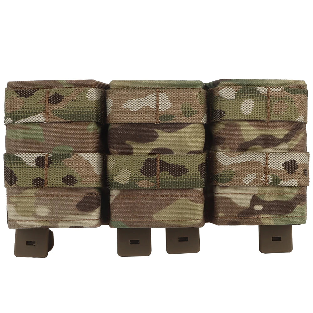 Tactical Medium FAST 5.56 Triple Mag Pouch Molle System with Kydex Clamps for Plate Carrier Airsoft M4 AR15 MAG Pouches