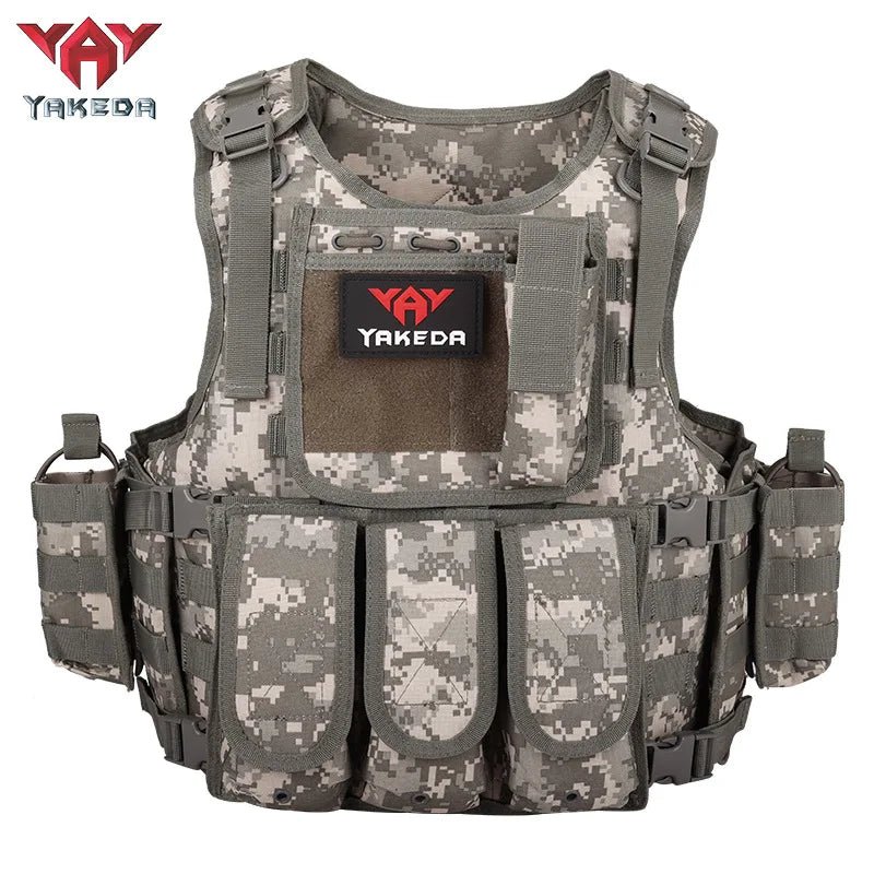 Yakeda Tactical Vest Multi-functional Wear-resistant Training Clothing Equipment Camouflage Clothing Camping Protective Vest