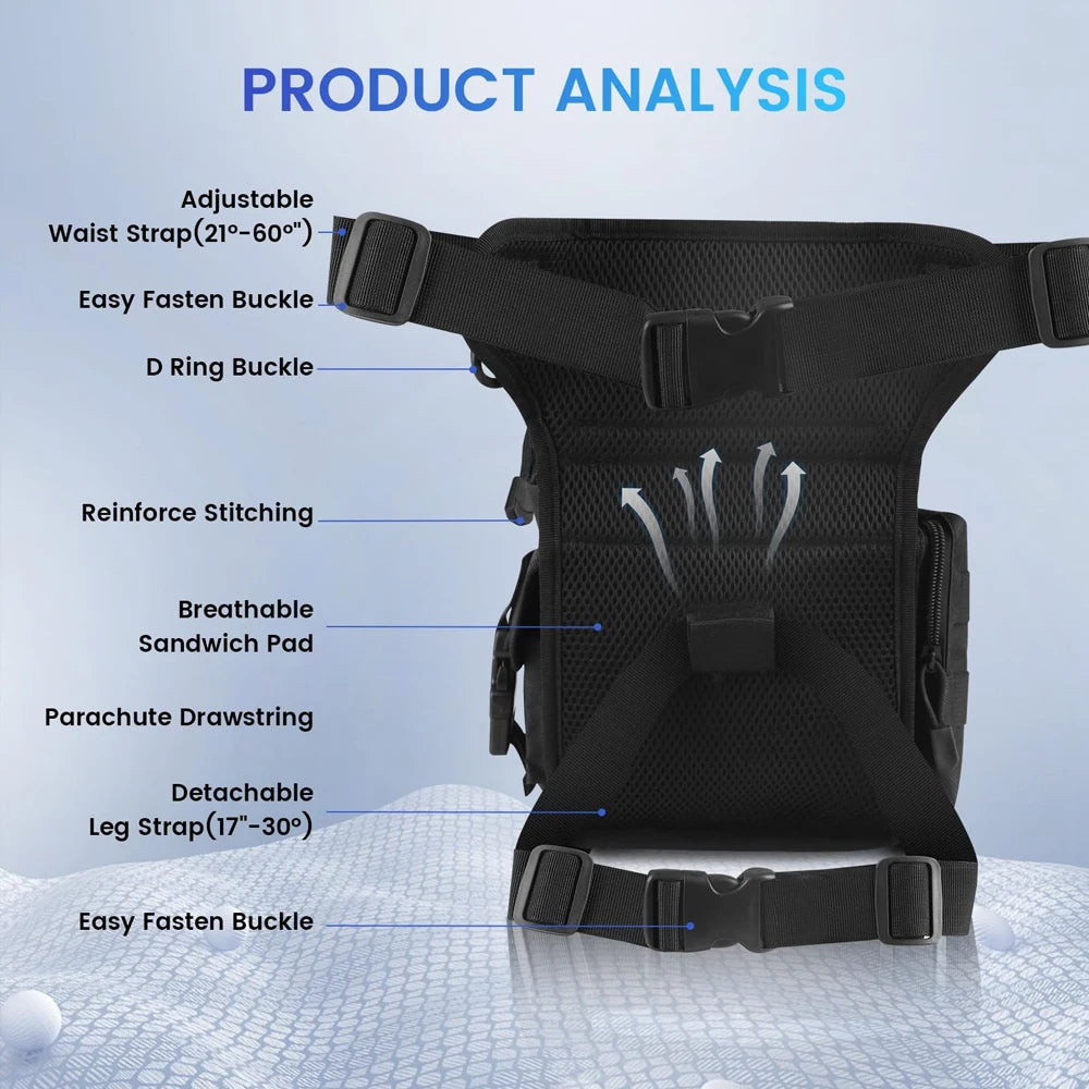 Drop Leg Pouch Bag Outdoor Waist Bag Hunting Leg Bag Tool Thigh Pack Multi-Purpose Sports Bike Cycling Waist Bag Fishing