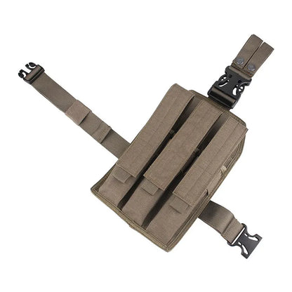 Emersongear MP7 Triple Leg Mag Pouch Thigh Magazine Bag Hunting Buckle Clip Holder Carrier 9mm For MP5 / KRISS Camping EM6055