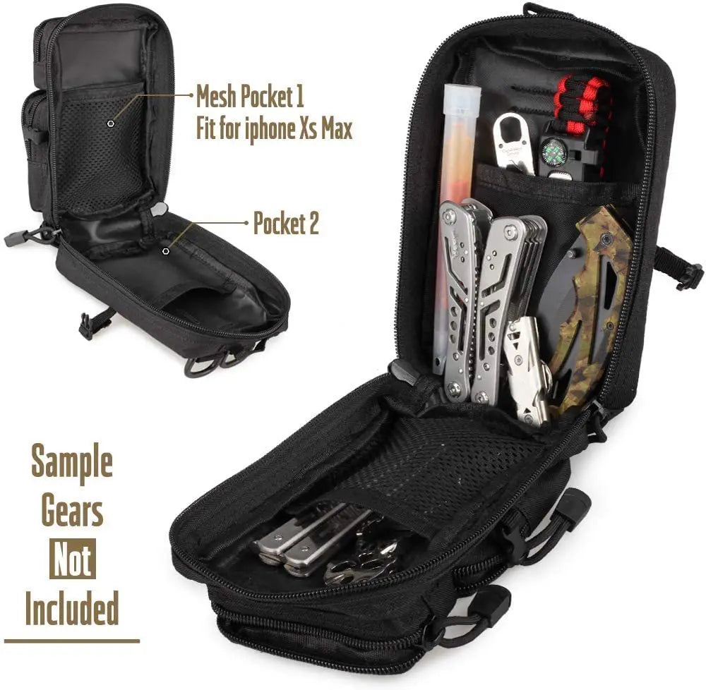 Tactical Molle Utility Mini Backpack Outdoor Camping Tool Bag Phone Pouches EDC Waist Pouch Medical IFAK Pack