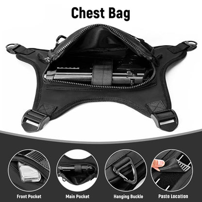 Sports Chest Bag with Pistol Gun Holster Lightweight Front Chest Pack Gun Storage Bag Running Vest Bag Outdoor EDC Tool Bag