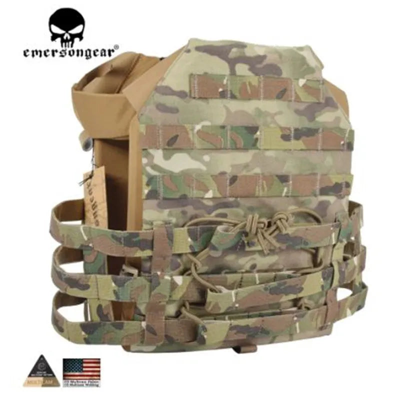 EMERSON Tactical Vest MOLLE JPC Vest Airsoft Paintball Chest Protective Plate Carrier MC Combat Vest + Plates