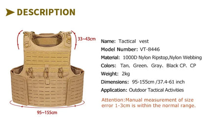 YAKEDA full protective tactical breathable wear vest training CS vest outdoor camping equipment molle tactical vest