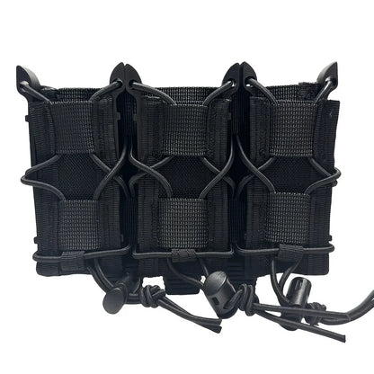 Three-Pipe Pistol Magazine Waist Holster - Durable ammunition bag with a 3-slot quick-access design and drawstring closure