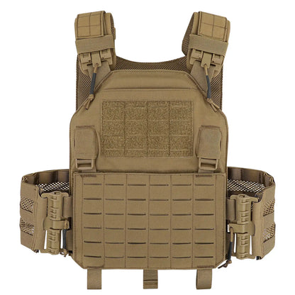 KRYDEX 500D Nylon Tactical LAVC Vest Laser Cut MOLLE Panel Hunting Paintball Outdoor Plate Carrier Vest Ranger Green Black Vest