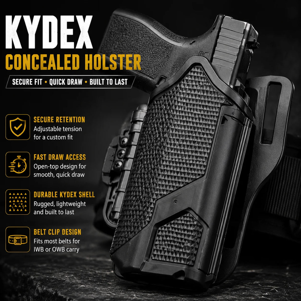 Tactical Quick Draw Holster Compatible X300 Flashlight MOLLE Waist Carry Multi-Functional Outdoor CS Game Prop