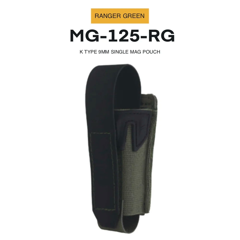 Agilite Style 9mm Pistol Mag Pouch, K-Type Quick Release MOLLE Holster with Protective Flap for Airsoft Hunting