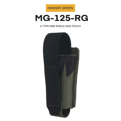 Agilite Style 9mm Pistol Mag Pouch, K-Type Quick Release MOLLE Holster with Protective Flap for Airsoft Hunting