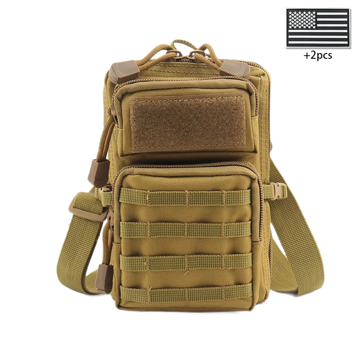 Outdoor crossbody bag with widened and adjustable shoulder straps, supporting hand-held, waist hanging, and backpack hanging
