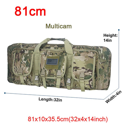 LQARMY 32 38 42 48 inch Tactical Double Rifle Case Molle Rifle Bag Sniper Airsoft Gun Case Backpack Hunting Gun Holster