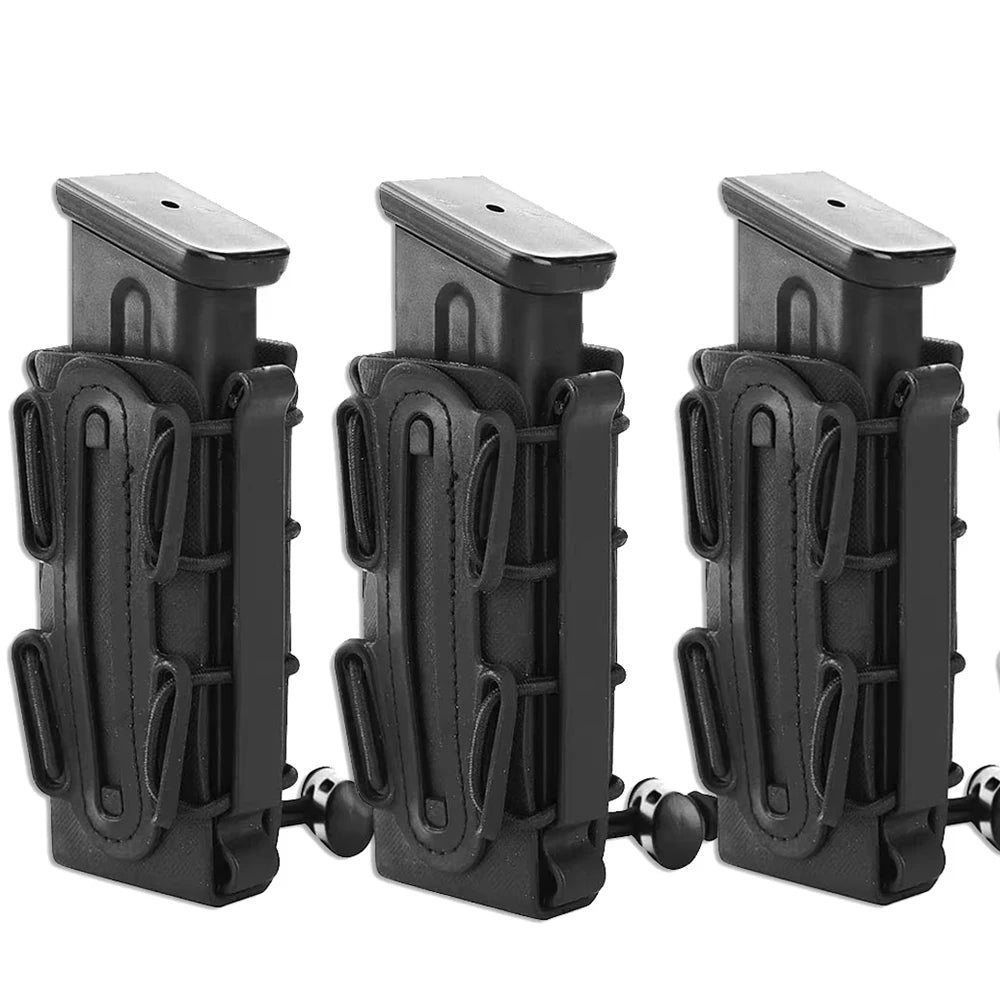 3Pcs 9mm Mag Pouches Pistol Magazine Pouch Soft Shell Magazine Pouch Tactical Rifle Fast Mag Carrier Holder for Belt&Molle Sytem