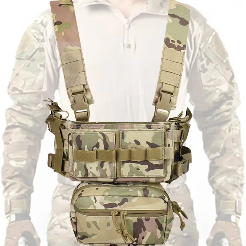 MK3 Mini Tactical Chest Rig Spiritus Airsoft Hunting Vest Ranger Combat Paintball Vest w/ 5.56 7.62 Magazine Pouch Accessories