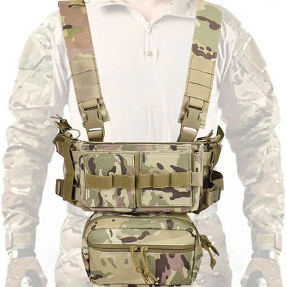 MK3 Mini Tactical Chest Rig Spiritus Airsoft Hunting Vest Ranger Combat Paintball Vest w/ 5.56 7.62 Magazine Pouch Accessories