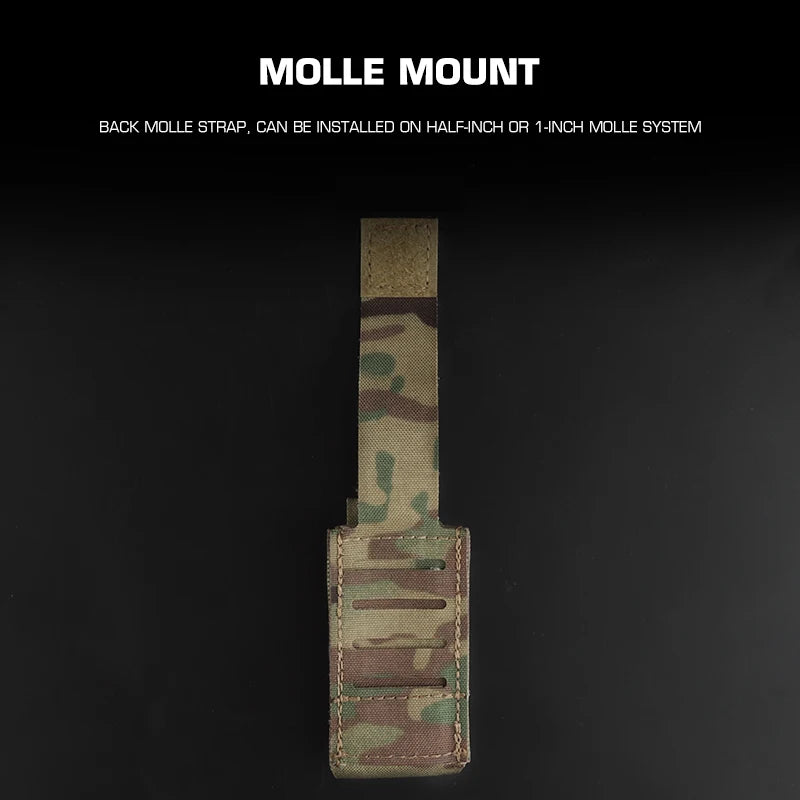 ARC  Mag Pouch Ultra-Lightweight MOLLE Elastic 9mm .40S&W Mag Holder Universal Holds Magazines Multitools Flashlights