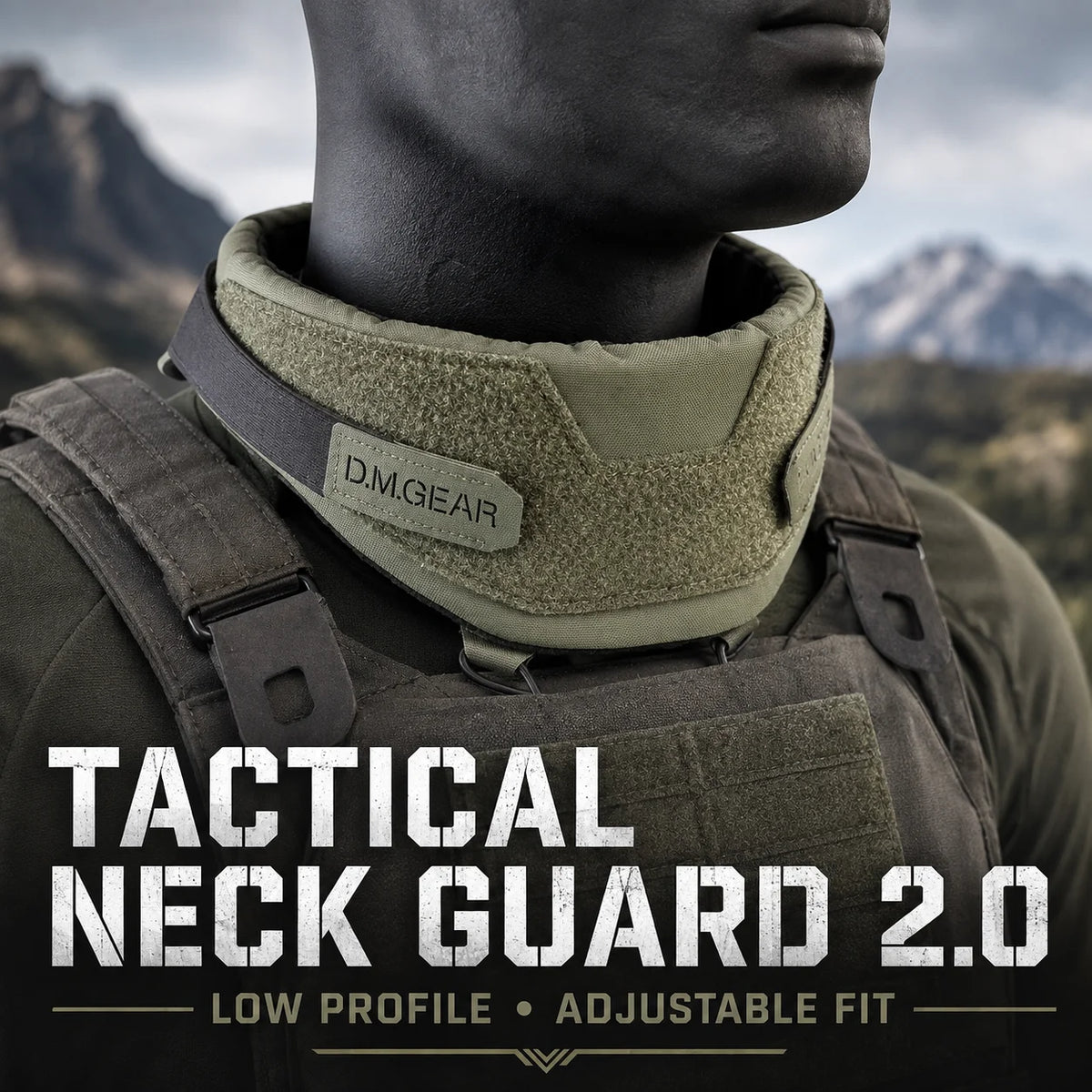 Universal Tactical Collar Neck Guard 2.0 Adjustable Hook Loop Low Profile Protector for Plate Carrier Tactical Vest Accessory
