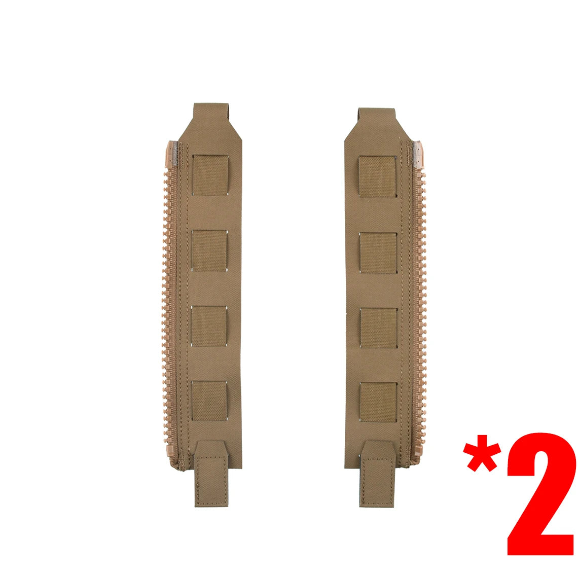 Tactical Back Panel Zipper MOLLE Adapter 500D Nylon Lightweight Versatile For Rear Pack Plate Carrier 3950 Tactical Gear 2PCS