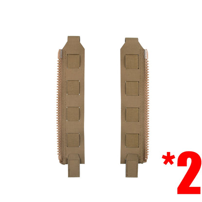 Tactical Back Panel Zipper MOLLE Adapter 500D Nylon Lightweight Versatile For Rear Pack Plate Carrier 3950 Tactical Gear 2PCS