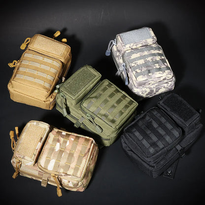 Tactical MOLLE EDC Pouch Utility Mini Crossbody Shoulder Bag with Adjustable Strap for Outdoor Camping Hiking Hunting Waist Pack