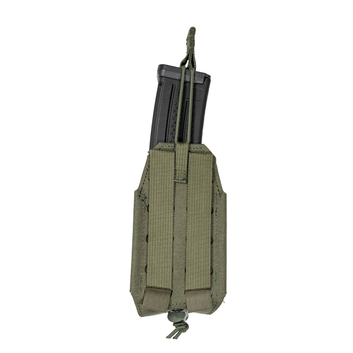 Tactical Single Magazine Pouch Laser Cut MOLLE Open Top Adjustable Elastic Mag Holder for Outdoor Sports Training