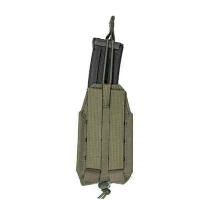 Tactical Single Magazine Pouch Laser Cut MOLLE Open Top Adjustable Elastic Mag Holder for Outdoor Sports Training