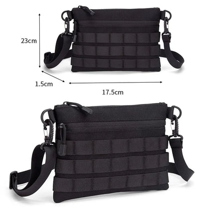 Tactical MOLLE Crossbody Bag 600D Nylon EDC Sling Shoulder Bag with Modular Webbing for Outdoor Hiking Daily Travel