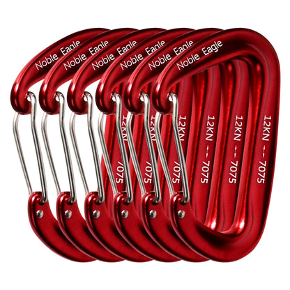 6PCS 12kN Tactical Carabiners Clips Set Heavy Duty Non-Locking Belt Hook For Bags Outdoor Hammock Climbing Accessories