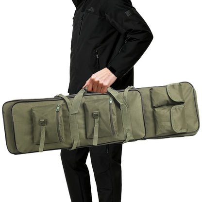 Multi functional storage bag with multiple pockets designed for partitioned storage and adjustable webbing straps and straps