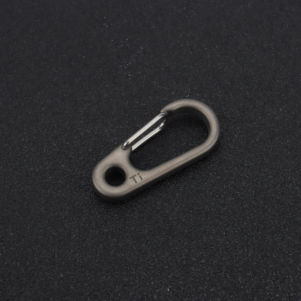 3pcs Gray Titanium Alloy Keychain EDC Outdoor Tool Titanium Buckle Key Ring