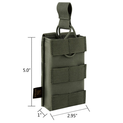 KRYDEX Tactical 5.56 MOLLE Magazines Pouch Single Open-Top Mag Pouch for M4 M16 AR 15 Hunting Accessories