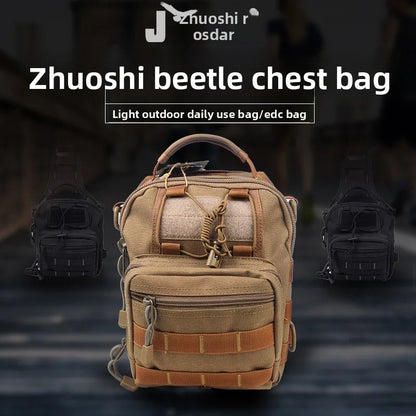 Tactical Sling Bag 1000D Nylon Waterproof Chest Pack Outdoor MOLLE Crossbody Shoulder Bag for Hiking Camping Travel