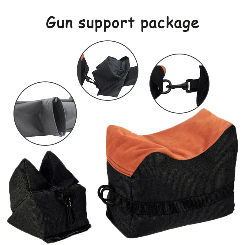 Tactical Gun Rest Bag Unfilled Sandbag Support Stand for Outdoor Shooting Front & Rear Gun Bag Airsoft Hunting Accessories