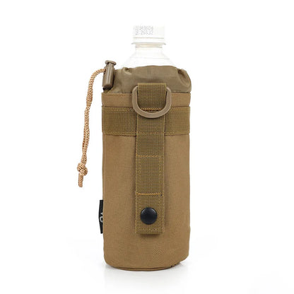 Outdoor Molle Water Bottle Bag Rack Camping Hiking Bicycle Bottle Bag Pulling Rope Multi functional Bottle Bag