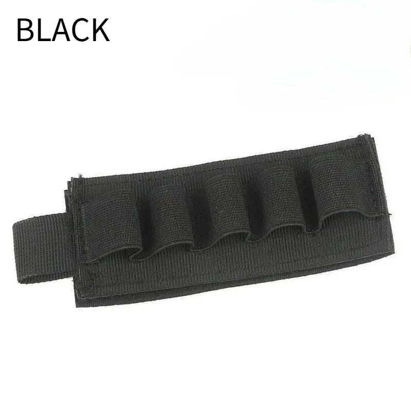Tactical Hunting Ammo Holder 5 Rounds Shell Holder Bullet Bag Adhesive Patch for Rifle 12GA Shotgun Hunting Gun Accessories