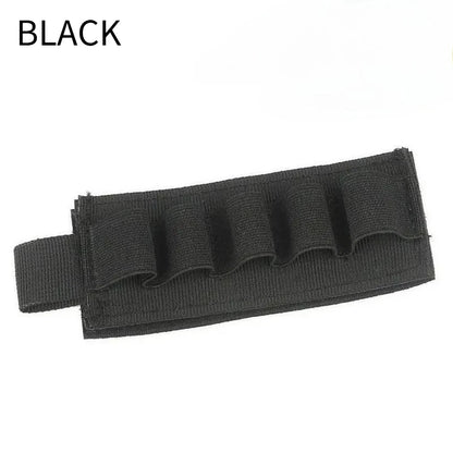Tactical Hunting Ammo Holder 5 Rounds Shell Holder Bullet Bag Adhesive Patch for Rifle 12GA Shotgun Hunting Gun Accessories