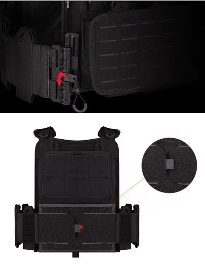 Tactical Vest 6094 Fast detachable light laser cut outdoor hunting black gear carry vest of high quality