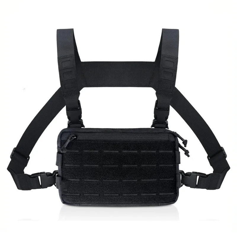 Multifunct Outdoor Travel Vest Adjustable Tactical Chest Men Camping Recon Kit Bag Vest Front Pouch Hunting Fishing Pack