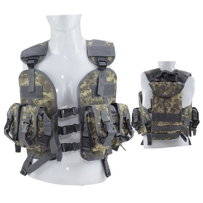 Outdoor Shooting CS Airsoft Molle Vest Hunting Camouflage Vest Tactical Equipment Men Combat Sport Vest With Water Bag