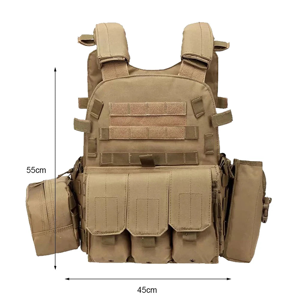 Nylon 600D Tactical Vest Body iujmor Hunting Carrier Airsoft Accessories Combat MOLLE Camo Military Army Vest CS Game Equipment