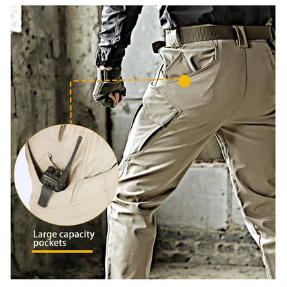 TRVLWEGO Men's Tactical Hiking Pants Spring Autumn Wear-Resistant 9 Pockets for Camping Fishing Hunting Climbing Trekking